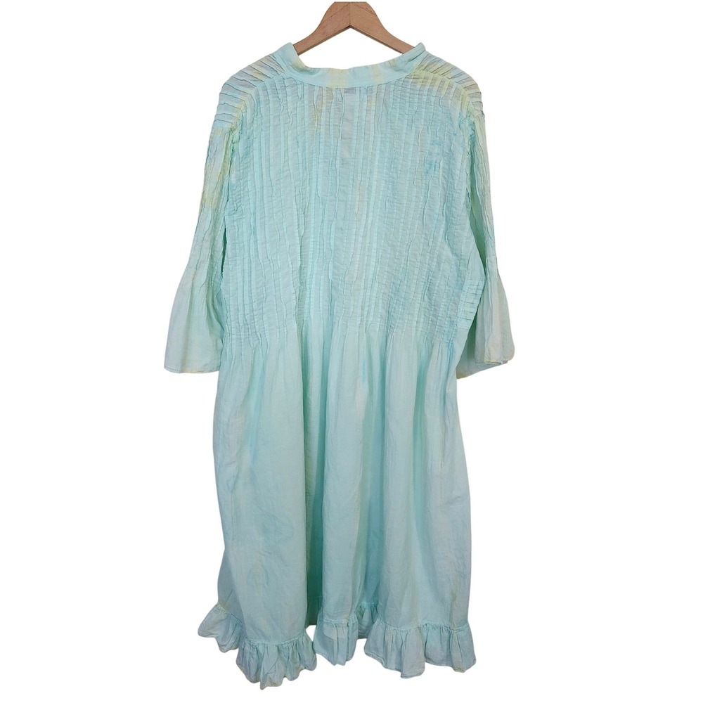 Soft Surroundings Light Aqua Green Crinkle Tunic Dress - Picture 2 of 9
